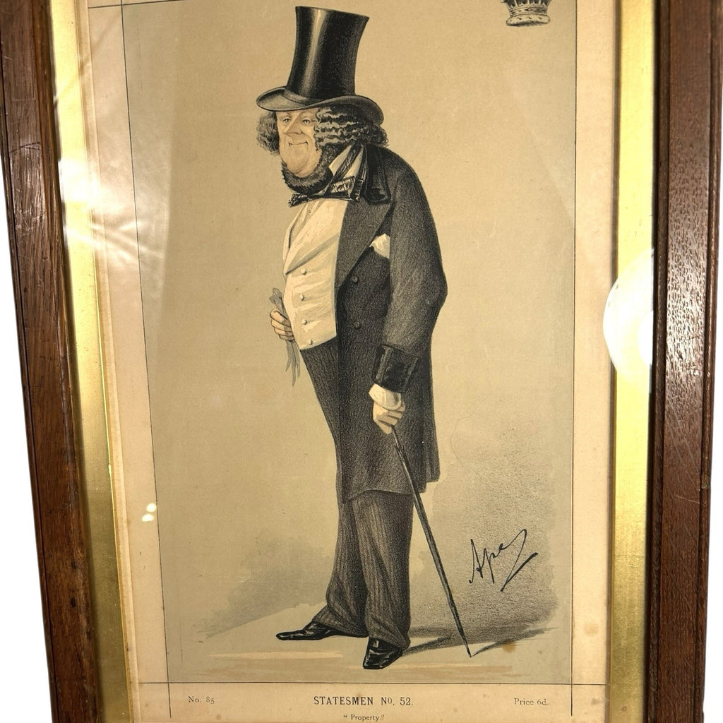 Antique Chromolithograph Caricature Print Entitled Property Showing William Ward