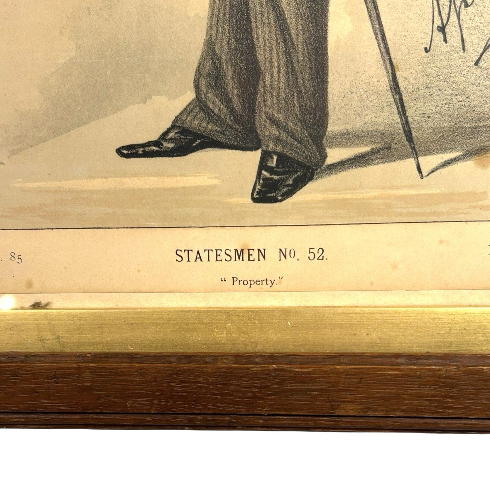Antique Chromolithograph Caricature Print Entitled Property Showing William Ward