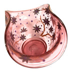 Antique Moser Hand Painted Floral with Birds Cranberry Glass Centerpiece Bowl