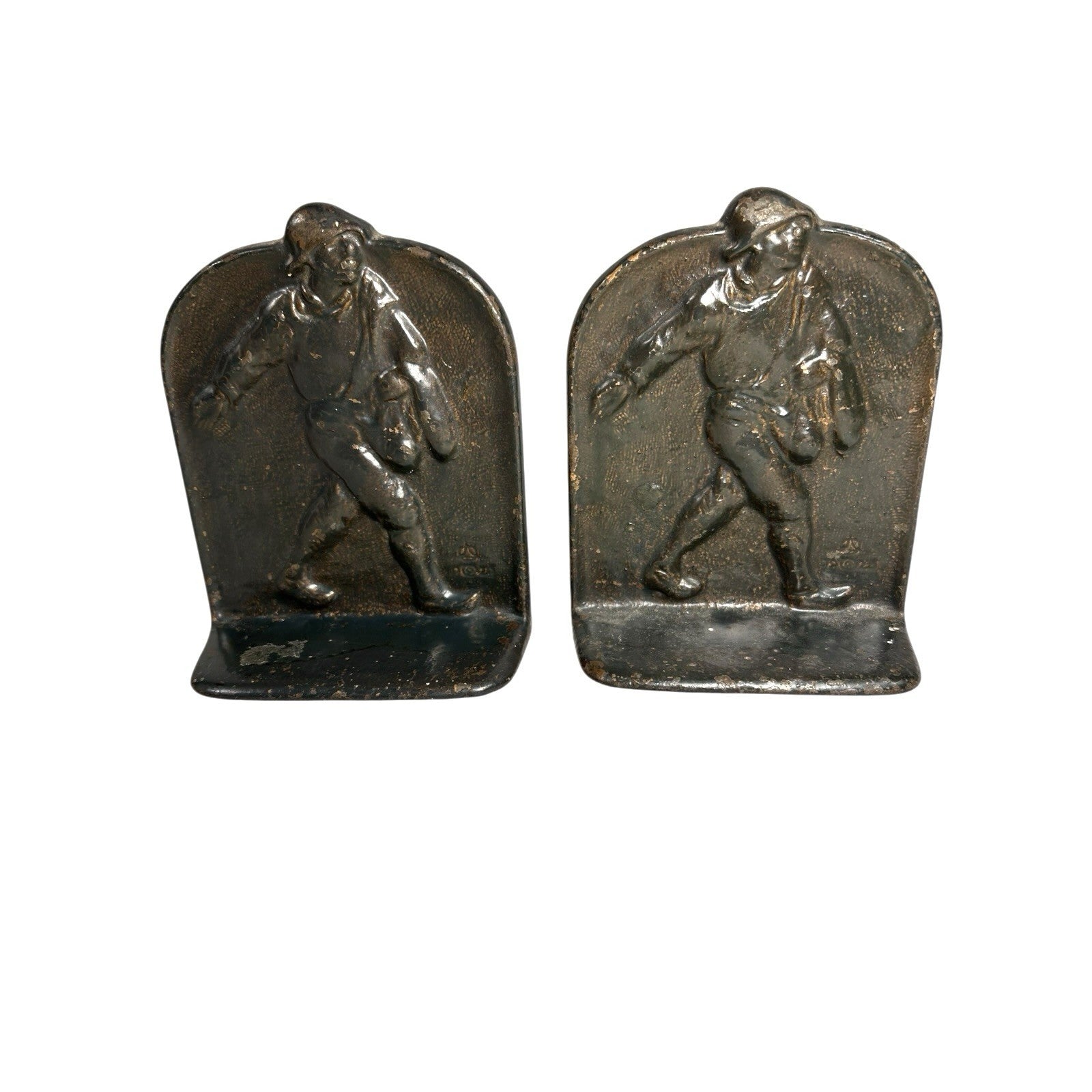 Antique Cast Iron Johnny Appleseed The Sower Bookends Made by Decorative Arts Le