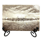 Antique Wedgwood 1917 Calendar Advertising Tile US Navy Yard Boston