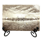 Antique Wedgwood 1917 Calendar Advertising Tile US Navy Yard Boston