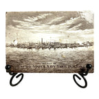 Antique Wedgwood 1917 Calendar Advertising Tile US Navy Yard Boston