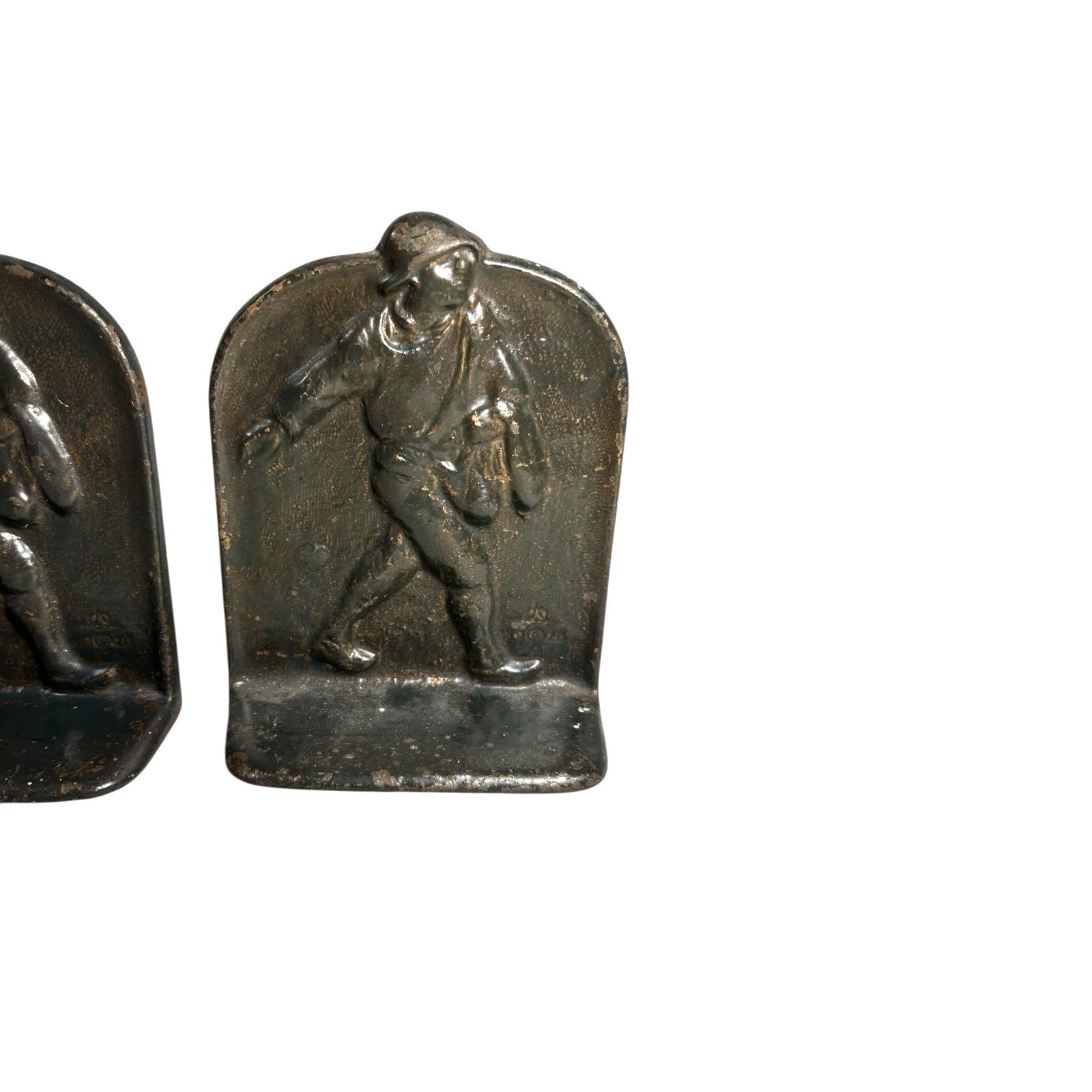 Antique Cast Iron Johnny Appleseed The Sower Bookends Made by Decorative Arts Le
