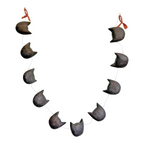 Vintage Primitive Folk Art Halloween Black Cat Face Garland - Hand Painted