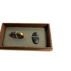 Antique Edo Period Signed Fuchi Kashira Set Okina Design with NBK Certificate