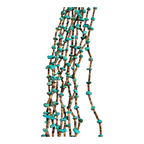 Vintage Native American Beaded Necklace - Turquoise Beads & Sterling Silver Tips
