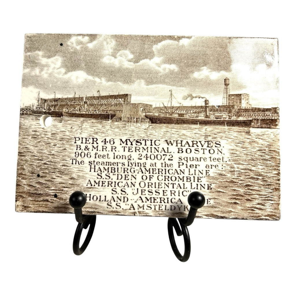 Antique Wedgwood Advertising Calendar Tile - 1913 Boston Pier 46