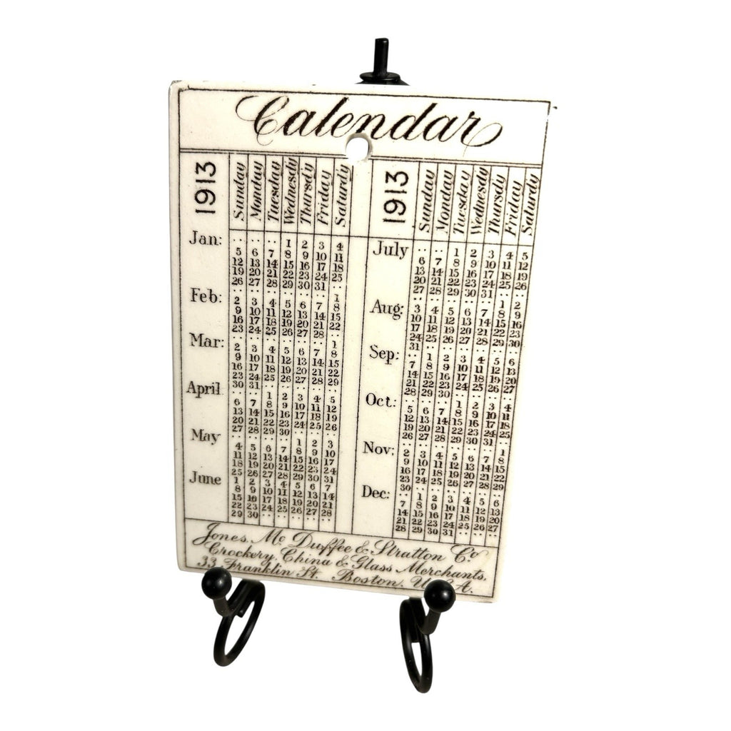 Antique Wedgwood Advertising Calendar Tile - 1913 Boston Pier 46