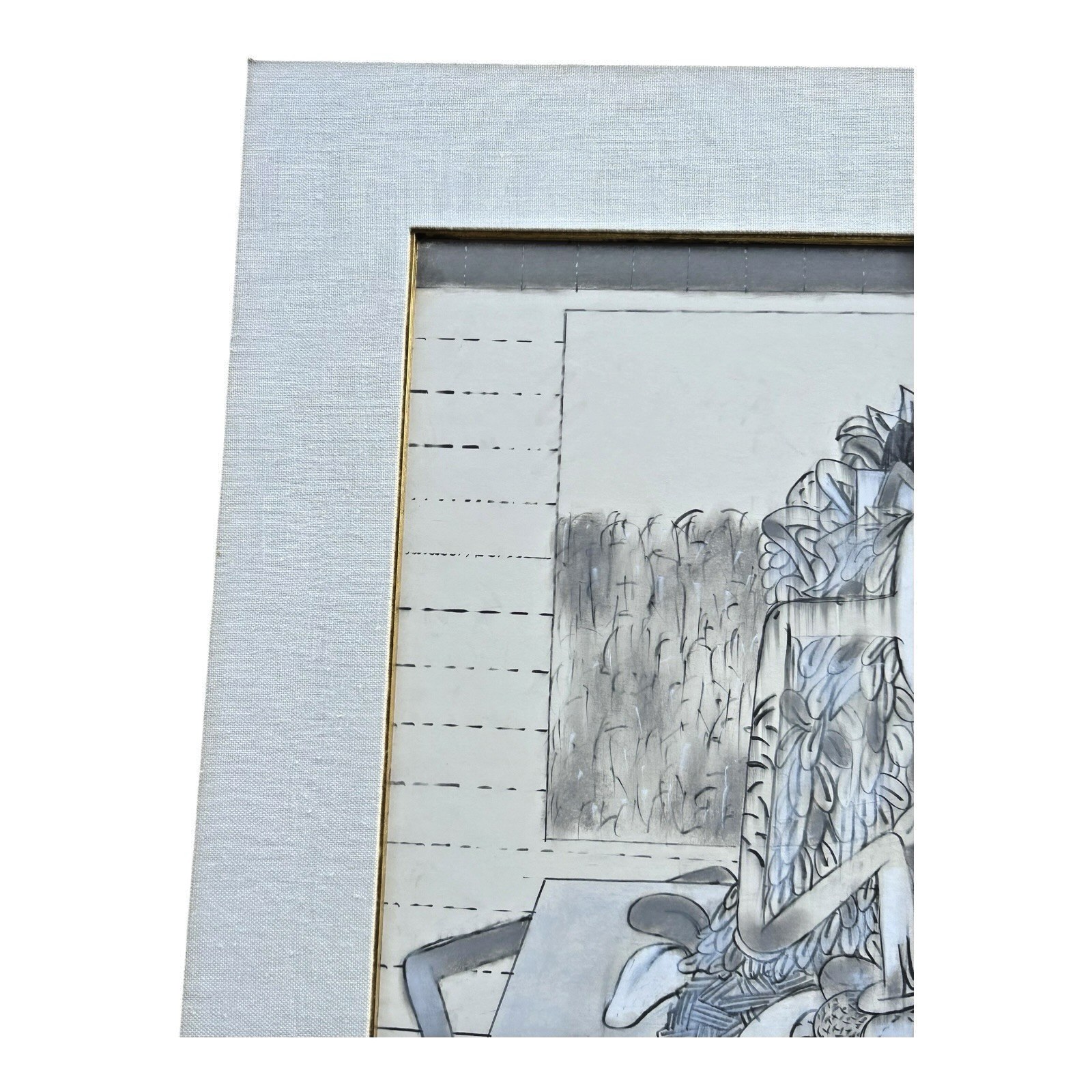 Vintage Original Mid Century Surrealist Pencil & Pastel Drawing - Kerig Pope