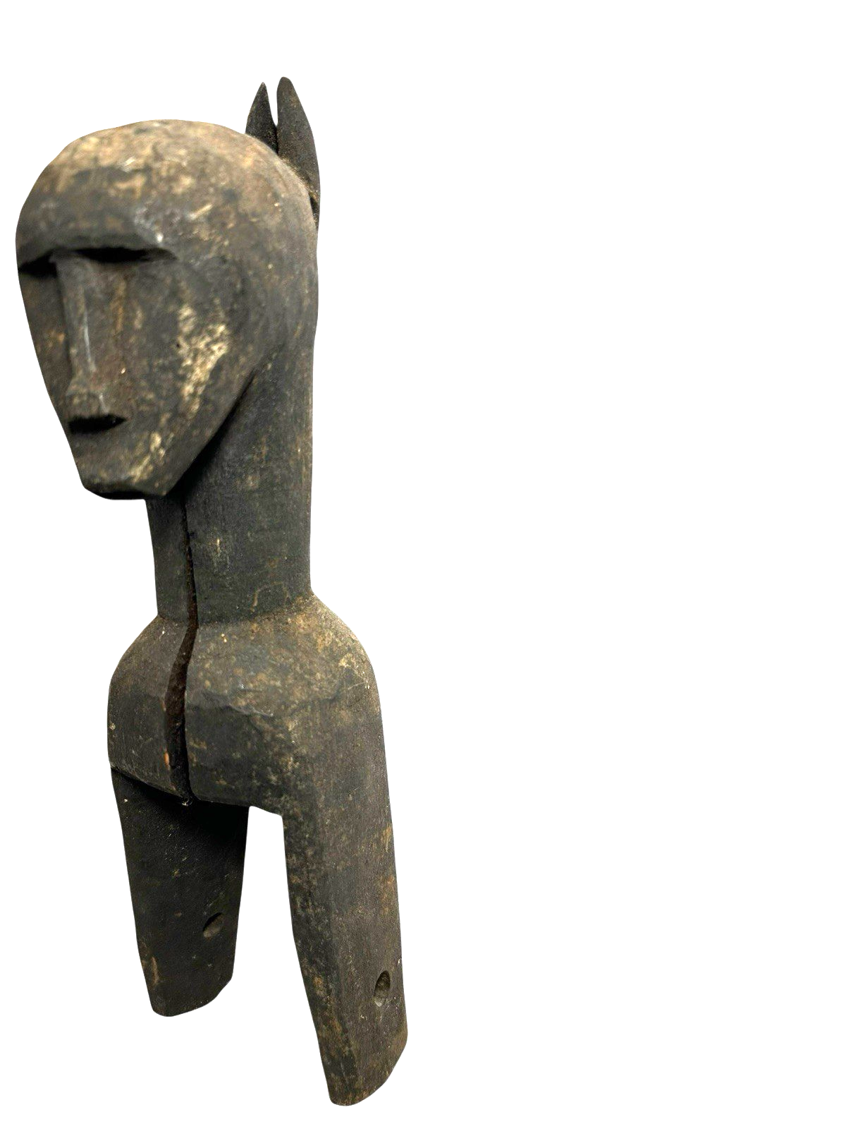 Antique Collectible Baule African Tribal Hand-Carved Wooden Heddle Pulley Figure