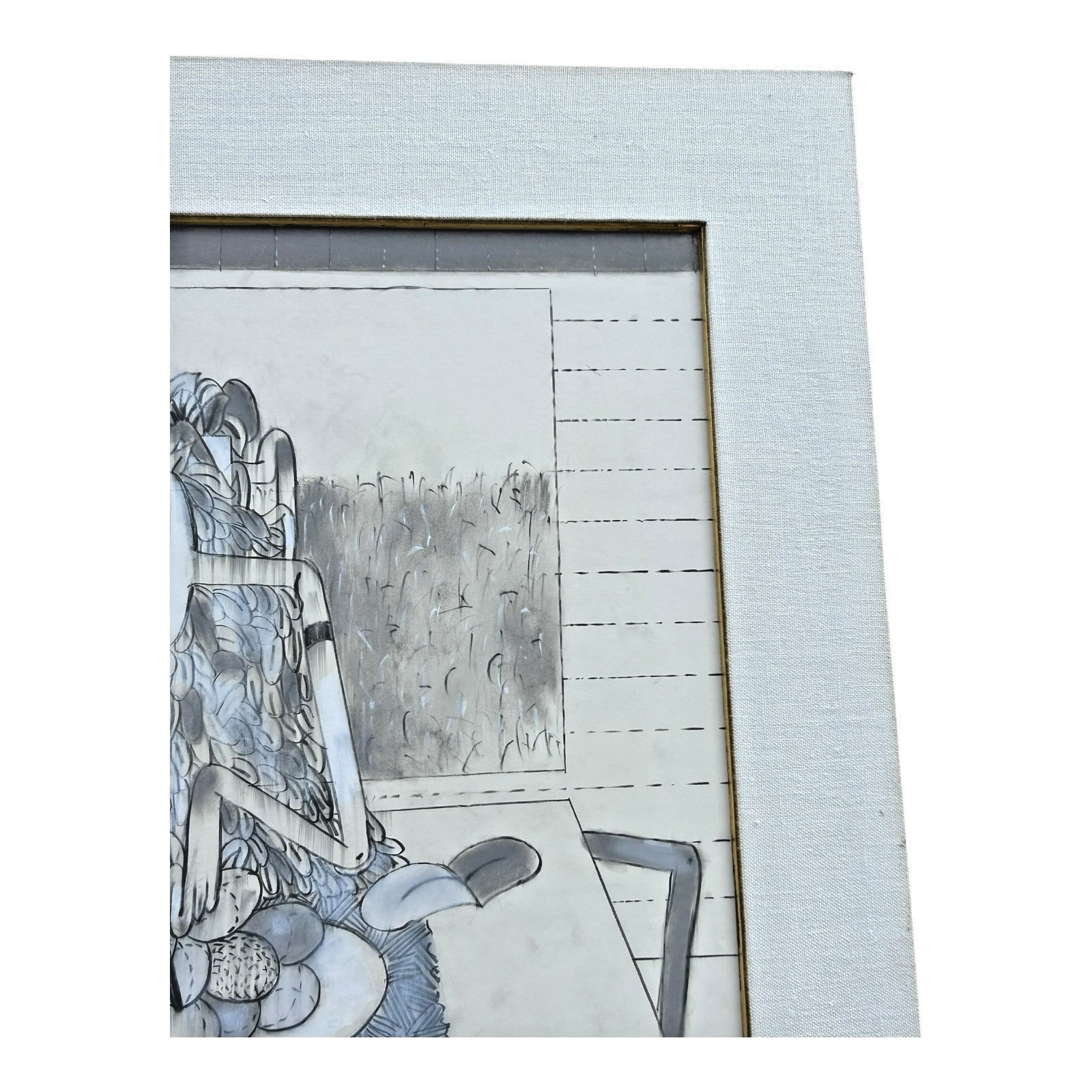 Vintage Original Mid Century Surrealist Pencil & Pastel Drawing - Kerig Pope