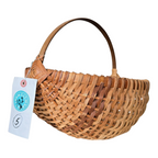 Vintage Primitive Woven Wood Buttocks Basket - Original Martha Stewart Tag