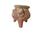 Antique Pre-Columbian Primitive Handmade Terracotta Tripod Bowl