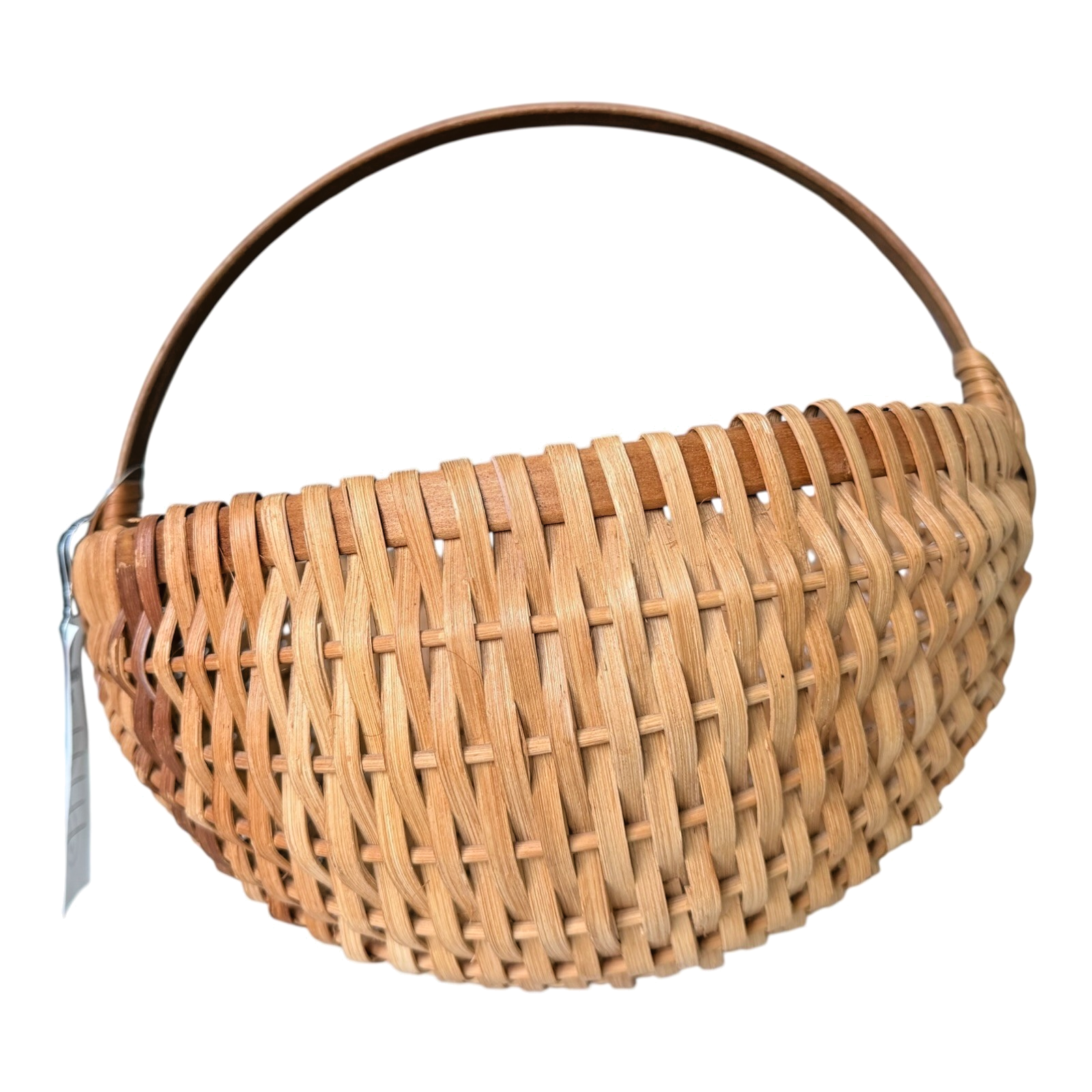 Vintage Primitive Woven Wood Buttocks Basket - Original Martha Stewart Tag