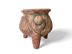 Antique Pre-Columbian Primitive Handmade Terracotta Tripod Bowl