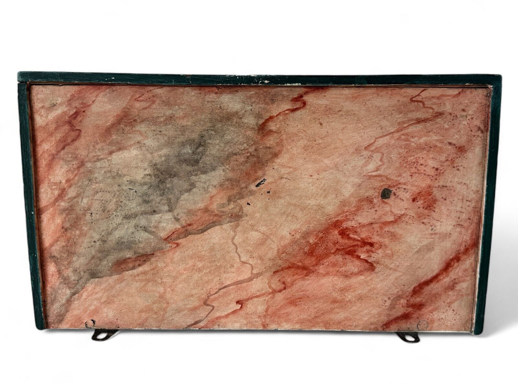 Antique Continental Neoclassical Portrait Faux Marble Wall Bracket Shelf