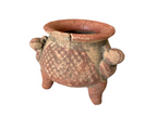 Antique Pre-Columbian Primitive Handmade Terracotta Tripod Bowl