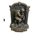 Vintage Cast Iron The Thinker Bookends with Copper Finish