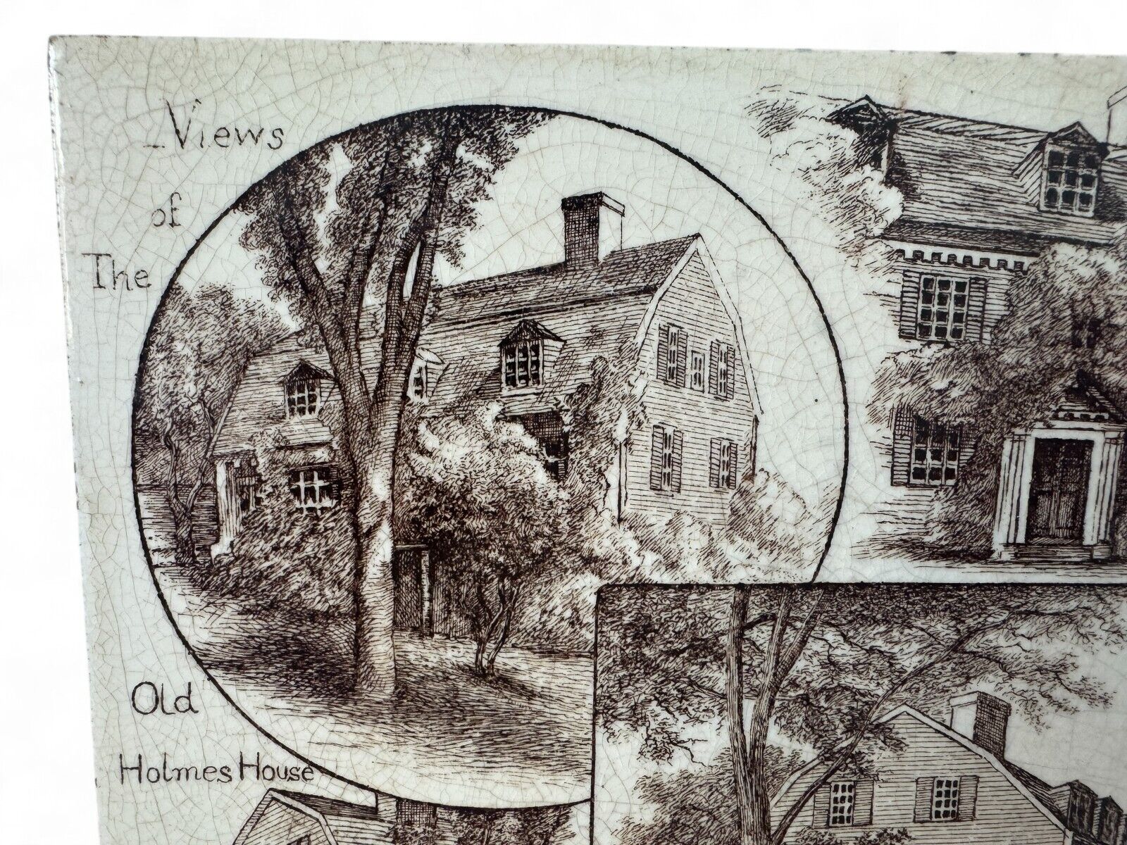 Antique Minton's China Works The Old Holmes House Decorative Ceramic Tile