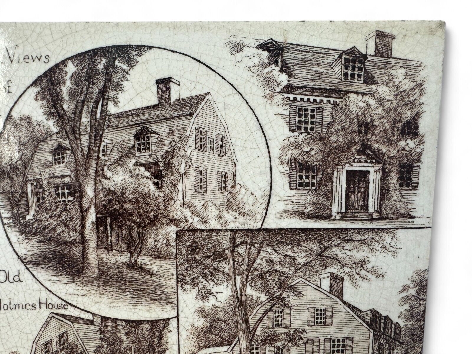 Antique Minton's China Works The Old Holmes House Decorative Ceramic Tile