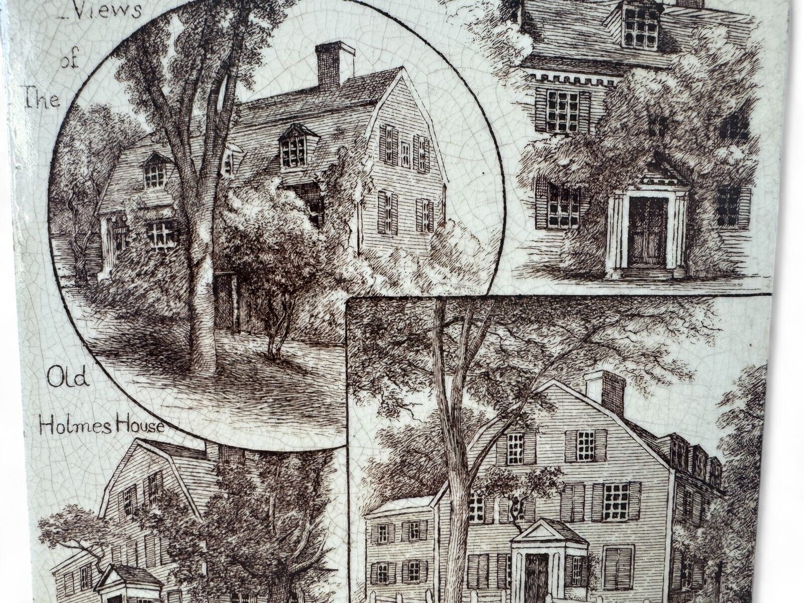 Antique Minton's China Works The Old Holmes House Decorative Ceramic Tile