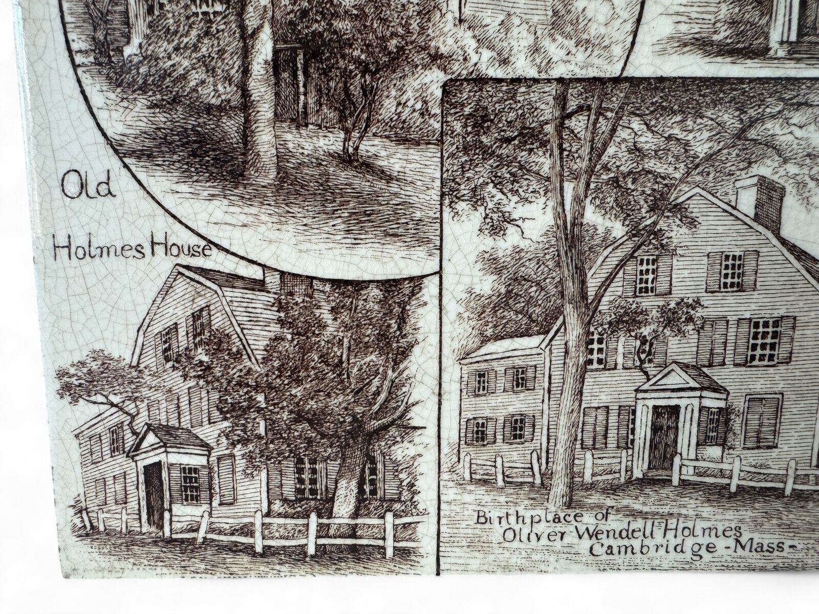 Antique Minton's China Works The Old Holmes House Decorative Ceramic Tile