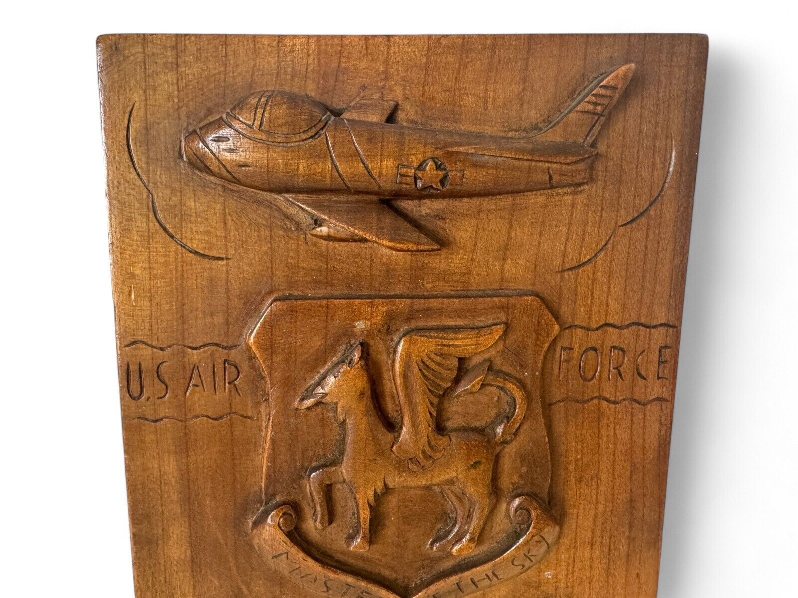 Vintage U.S. Air Force Commemorative Wooden Plaque, Signed Lucius W. Boseman