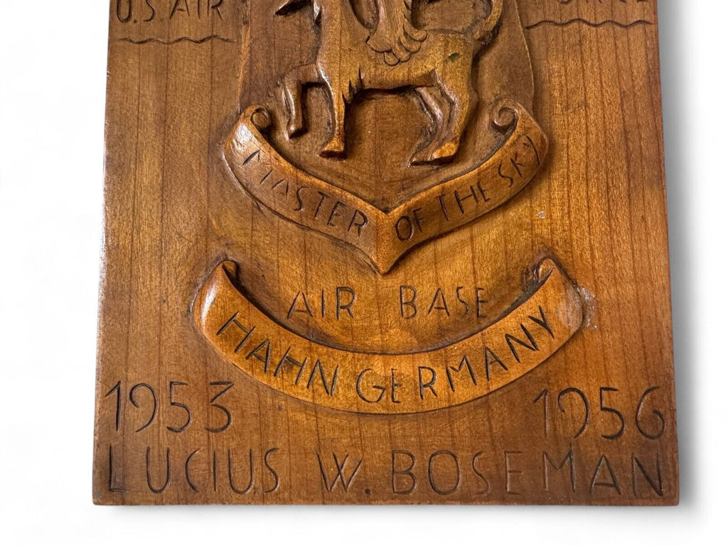 Vintage U.S. Air Force Commemorative Wooden Plaque, Signed Lucius W. Boseman