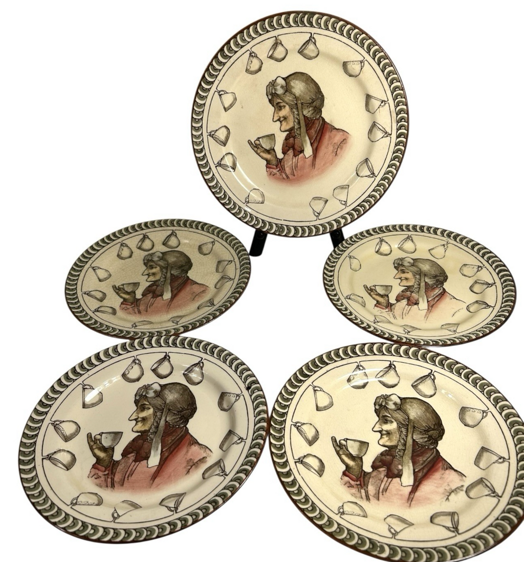 Antique Lot of 5 Royal Doulton Teatime Sayings Plates