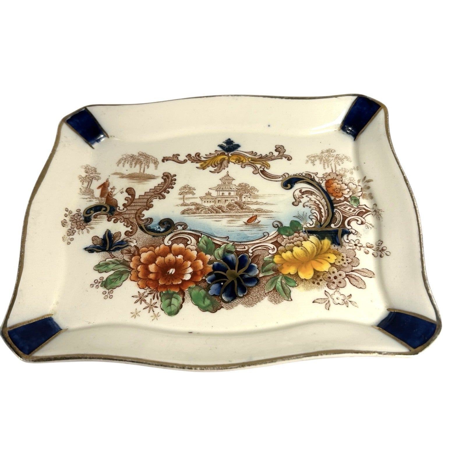 Antique Coronaware Pagoda Pattern Cheese Butter Covered Dish