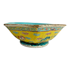 Antique Chinese Export Famille Rose Yellow Footed Bowl, Qing Dynasty