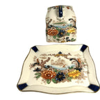 Antique Coronaware Pagoda Pattern Cheese Butter Covered Dish