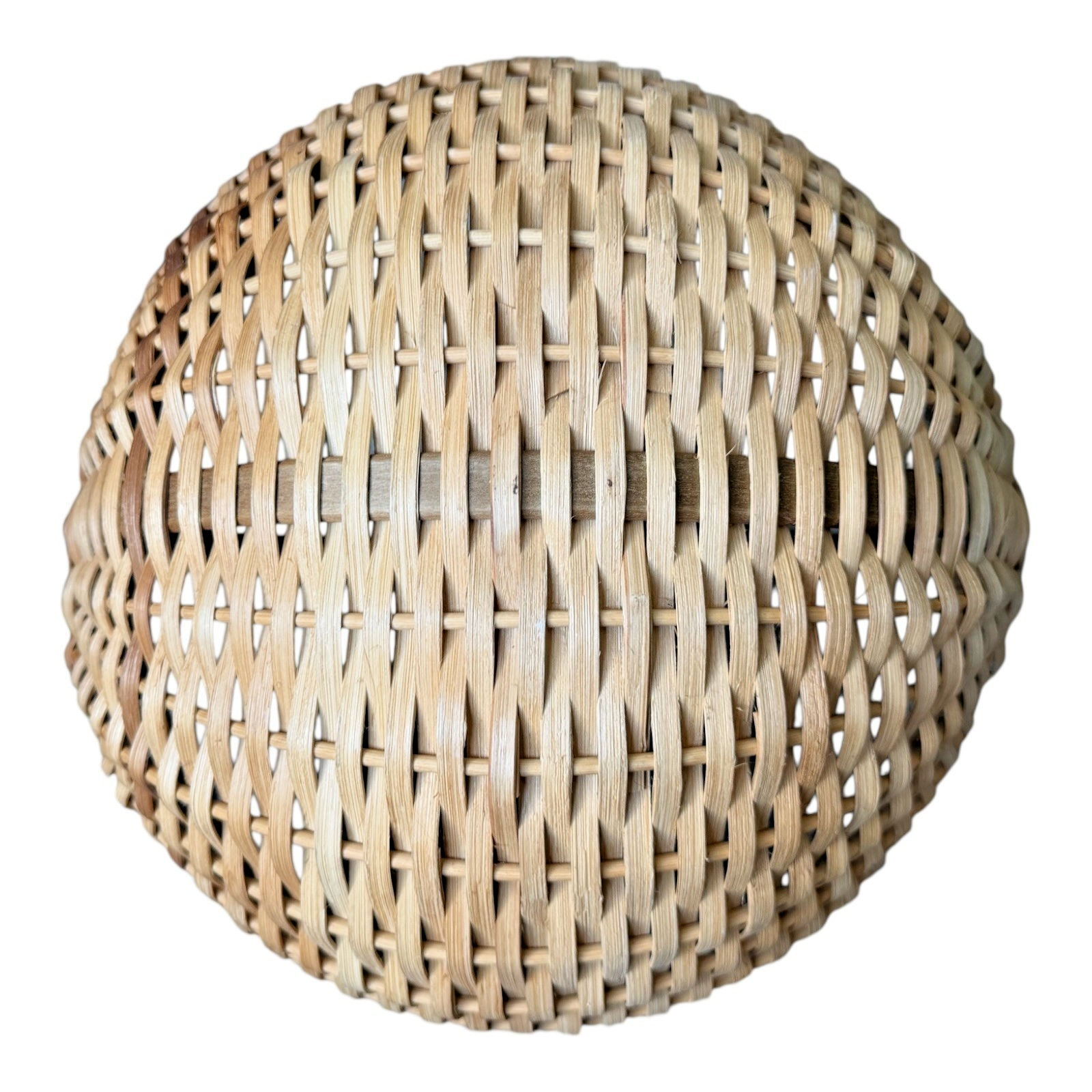 Vintage Primitive Woven Wood Buttocks Basket - Original Martha Stewart Tag