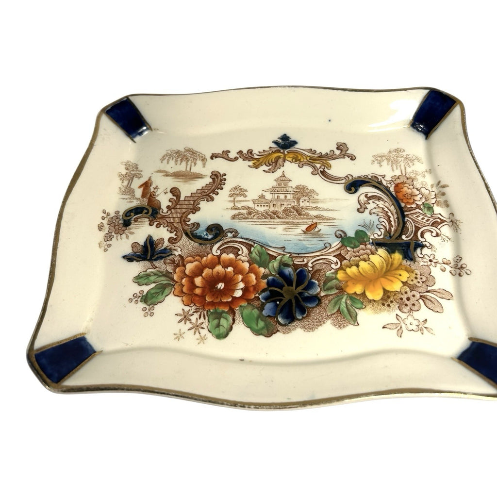 Antique Coronaware Pagoda Pattern Cheese Butter Covered Dish
