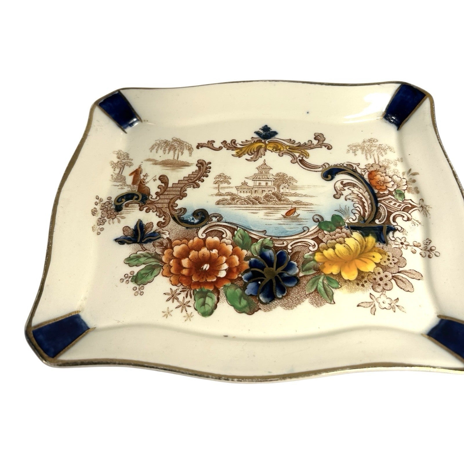 Antique Coronaware Pagoda Pattern Cheese Butter Covered Dish