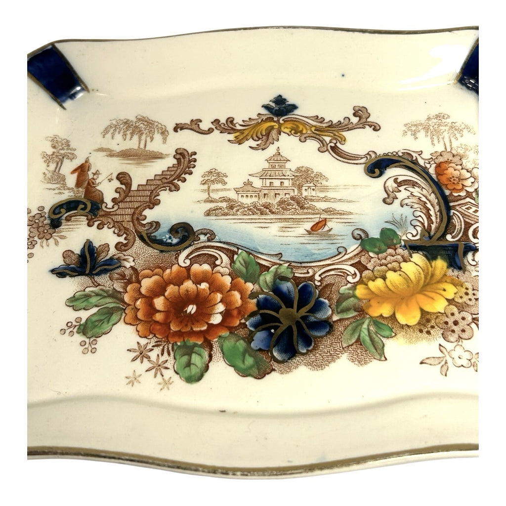 Antique Coronaware Pagoda Pattern Cheese Butter Covered Dish