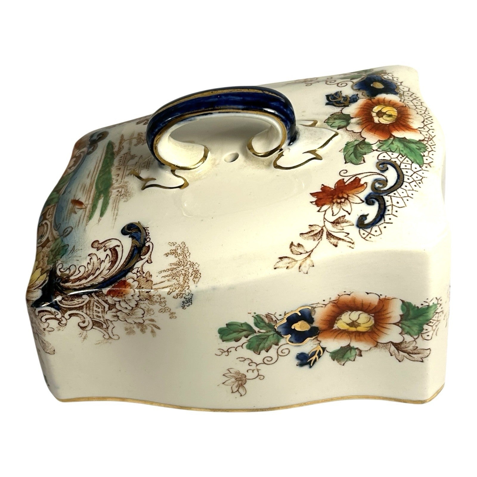 Antique Coronaware Pagoda Pattern Cheese Butter Covered Dish
