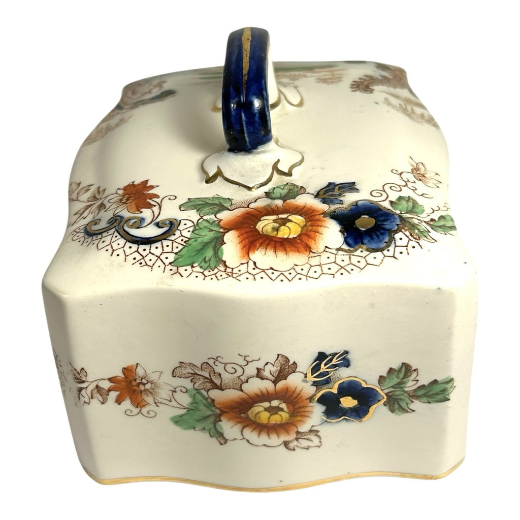 Antique Coronaware Pagoda Pattern Cheese Butter Covered Dish