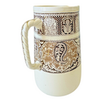 Antique Wedgwood Pottery Brown Transferware Pitcher - Rare Pattern