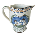 Antique Staffordshire Prattware Pearlware Jug Pitcher - Mischievous Sport Scene