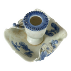 Antique Japanese Hirado Porcelain Figural Boy Candlestick Pair with Companion