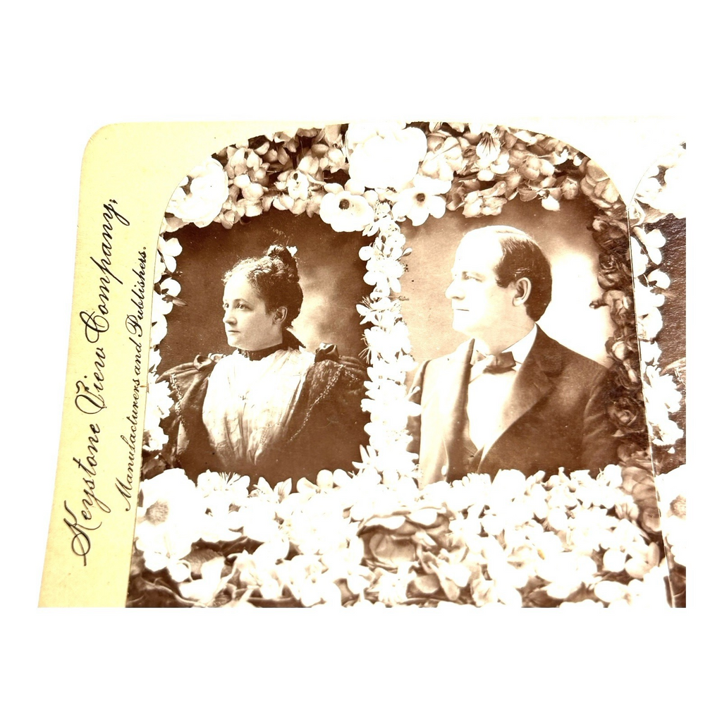Antique Stereoview Card of William Jennings Bryan Presidential Candidate Wedding