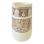 Antique Wedgwood Pottery Brown Transferware Pitcher - Rare Pattern