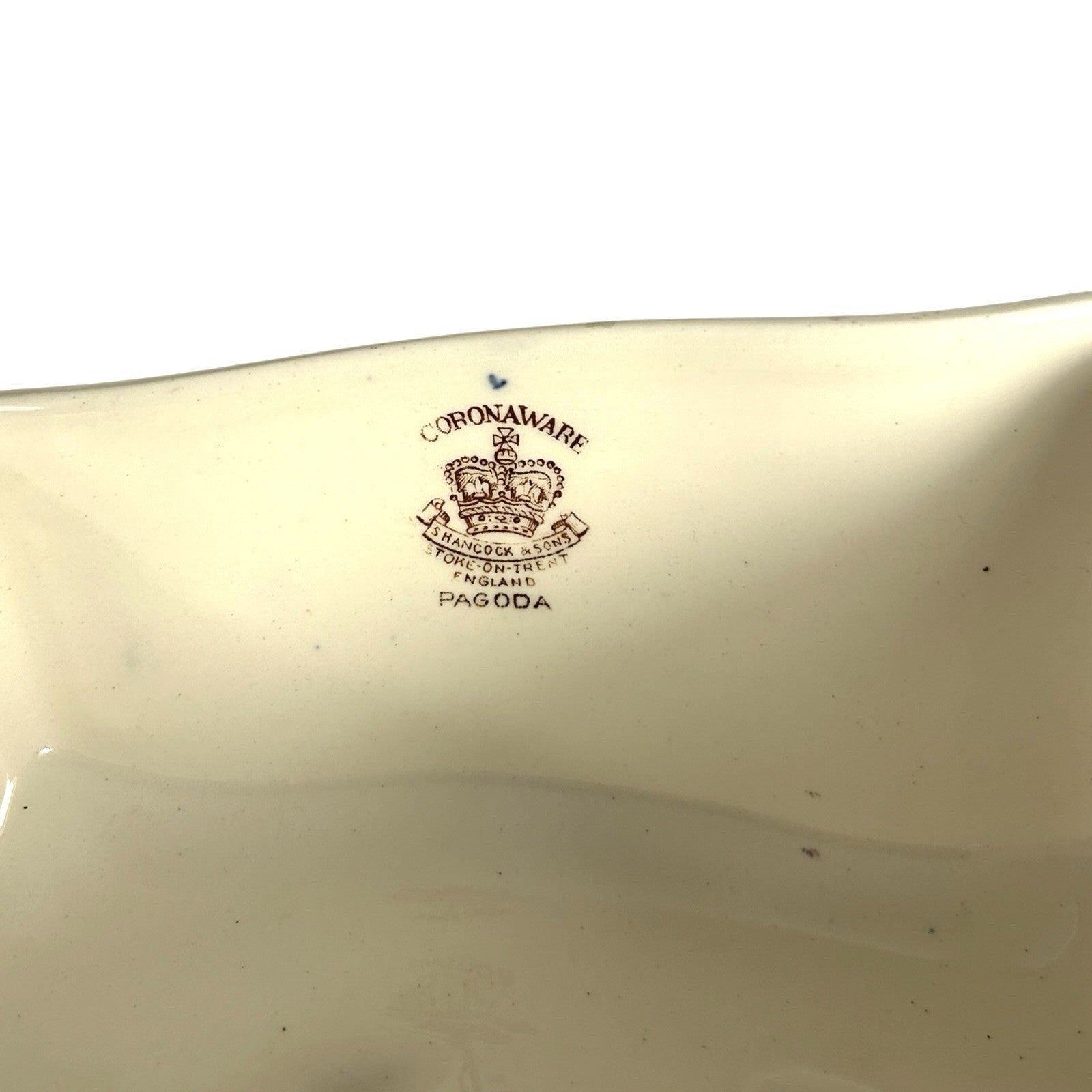Antique Coronaware Pagoda Pattern Cheese Butter Covered Dish