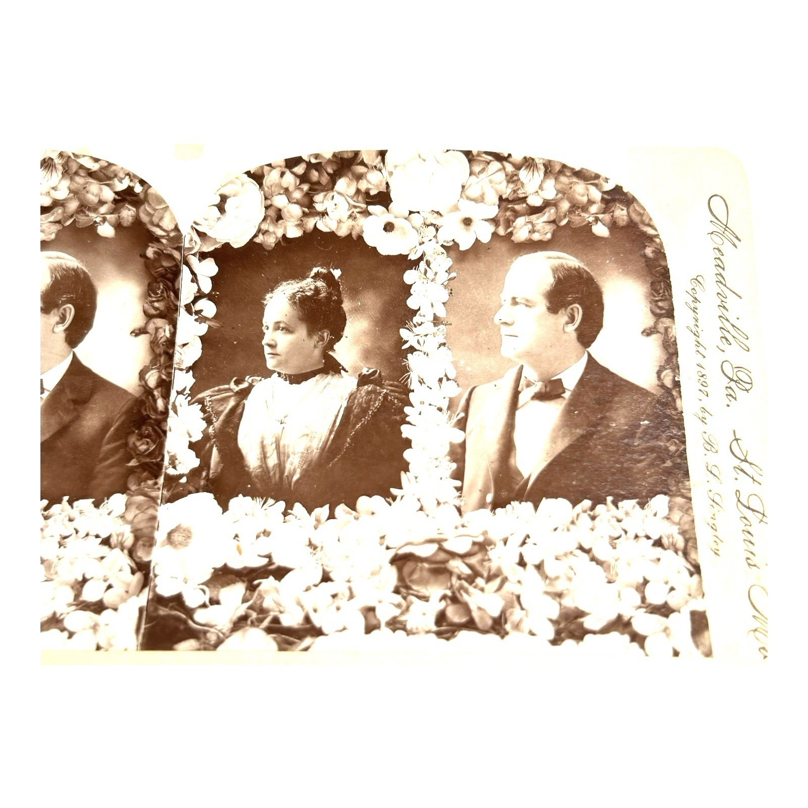 Antique Stereoview Card of William Jennings Bryan Presidential Candidate Wedding