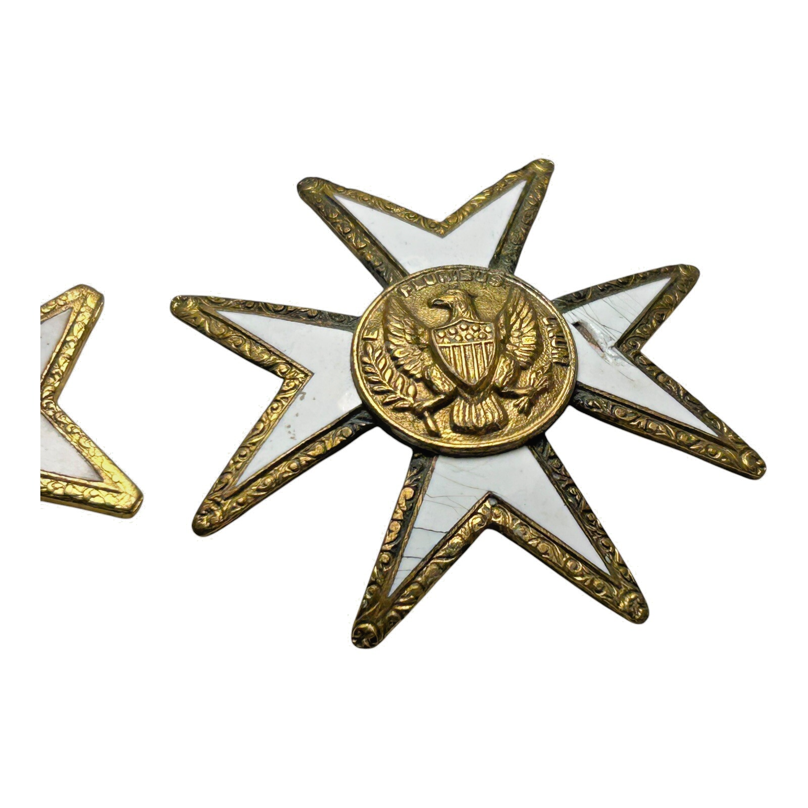 Antique Masonic Knights Templar Maltese Cross Medals with Ribbon