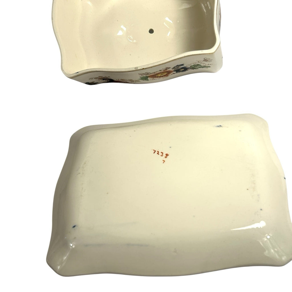 Antique Coronaware Pagoda Pattern Cheese Butter Covered Dish
