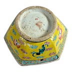 Antique Chinese Export Famille Rose Yellow Footed Bowl, Qing Dynasty