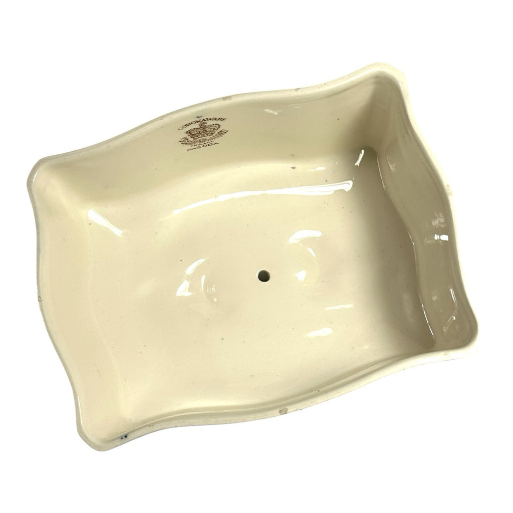 Antique Coronaware Pagoda Pattern Cheese Butter Covered Dish